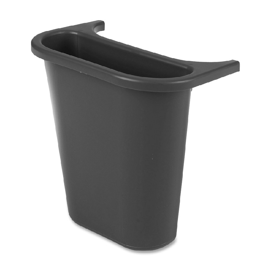 Rubbermaid Commercial Saddlebasket Recycling Side Bin - 1.19 gal Capacity - Rectangular - Chip Resistant, Rust Resistant, Dent Resistant, Easy to Clean - 11.5' Height x 7.2' Width x 10.6' Depth - Plastic - Black - 12 / Carton 