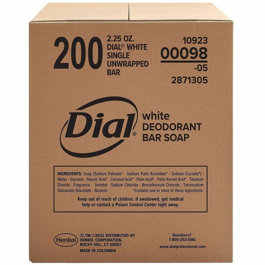 Dial Professional Antibacterial Bar Soap - 2.25 oz - Bacteria Remover - Hand, Skin - Antibacterial - White - Rich Lather, Deodorize - 200 / Carton 