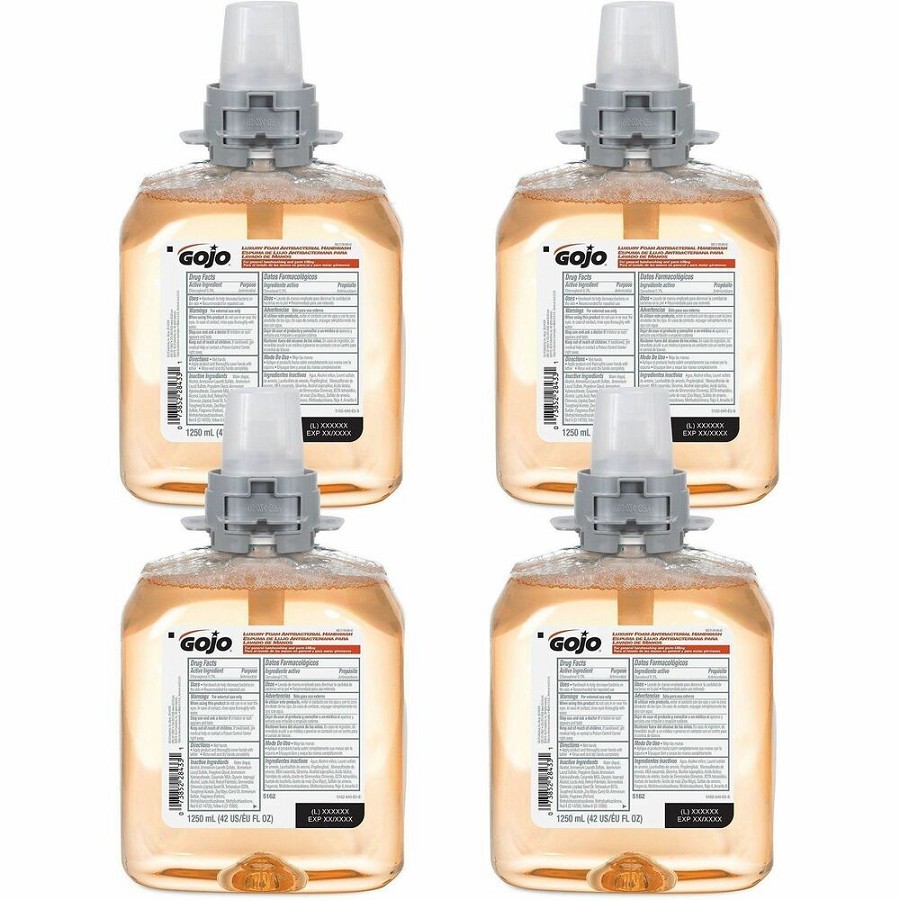 Gojo FMX-12 Refill Foam Antibacterial Handwash - Fresh Fruit Scent - 1.32 quart - Bacteria Remover - Hand - Antibacterial - Amber - Triclosan-free - 4 / Carton 