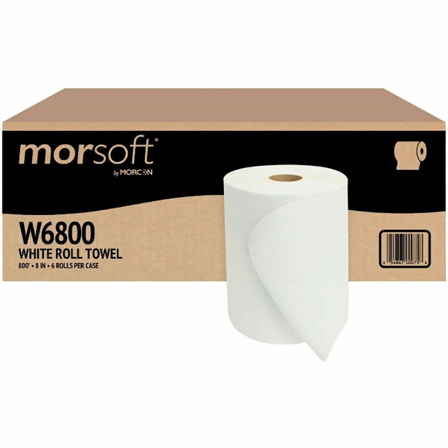 Morcon Hardwound Paper Towels - 8' Width x 800 ft Length - 2' Core - White - Paper - 6 / Carton 