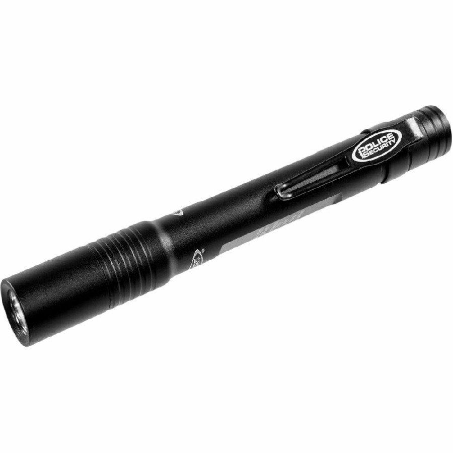 Police Security Ultraviolet Inspection Light - LED - 2 x AAA - Battery - Aluminum - Black - 1 Each 