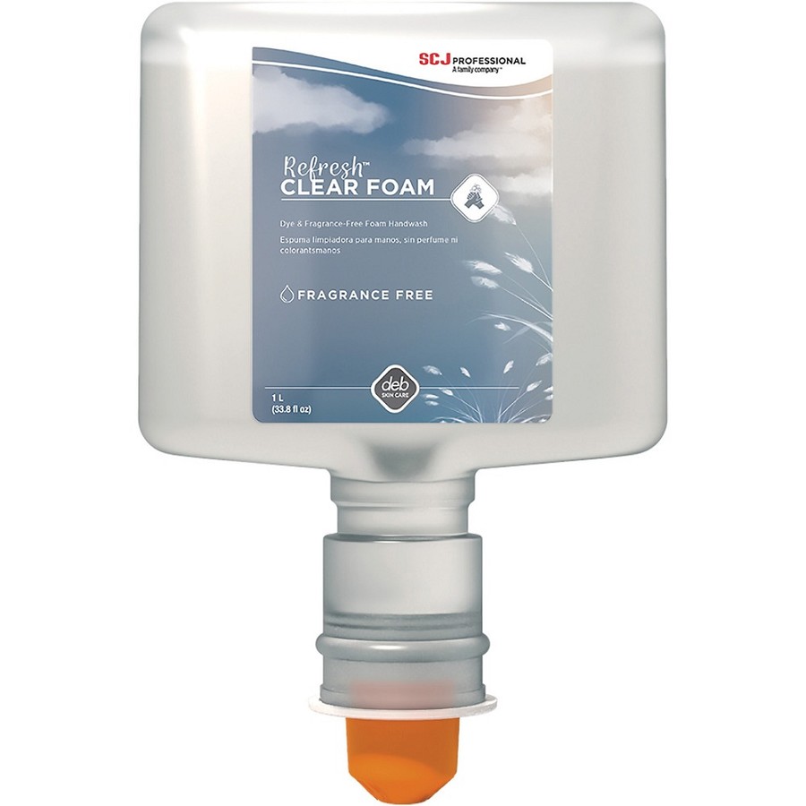 SC Johnson Hypoallergenic Foam Hand Soap - 1.27 quart - Dirt Remover - Hand - Moisturizing - Clear - Unscented, Dye-free, Anti-irritant - 3 / Carton 