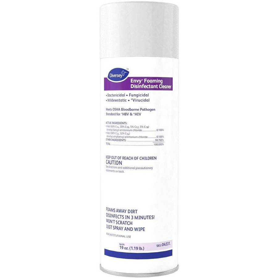 Diversey Envy Foaming Disinfectant Cleaner - Ready-To-Use - 19.01 oz (1.19 lb) - Lavender Scent - Fast Acting - White - 12 / Carton 