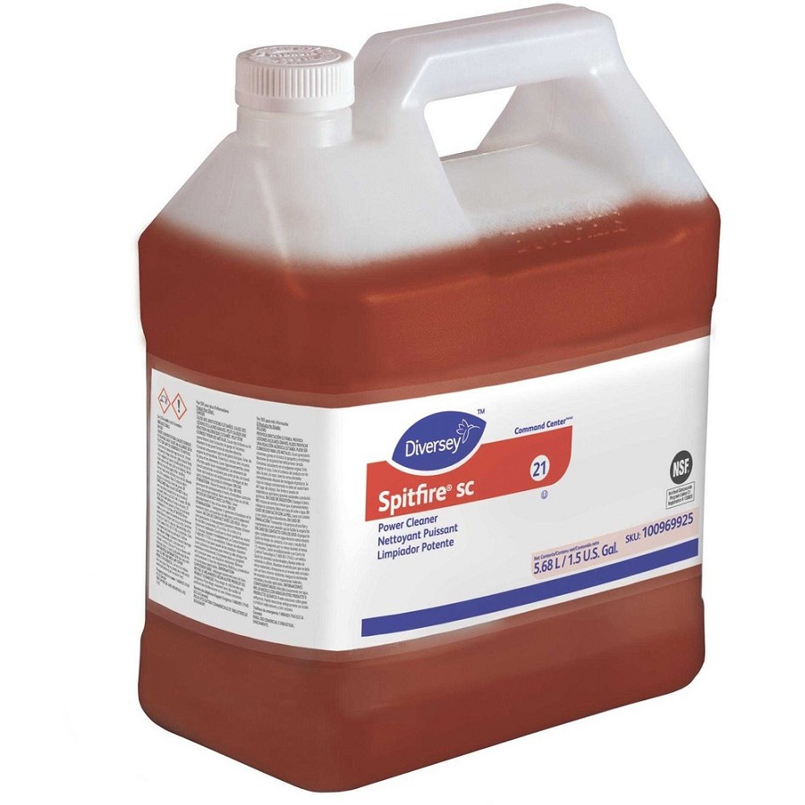 Diversey Spitfire SC Power Cleaner - Ready-To-Use - 192 fl oz (6 quart) - Fresh Pine Scent - Rinse-free, Residue-free, Streak-free - Red - 2 / Carton 