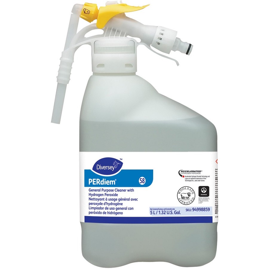 PERdiem General Purpose Cleaner - Concentrate - 169 fl oz (5.3 quart) - Heavy Duty, Dye-free, Phosphorous-free, Fragrance-free, Odorless, Color-free - Clear - 1 Each 