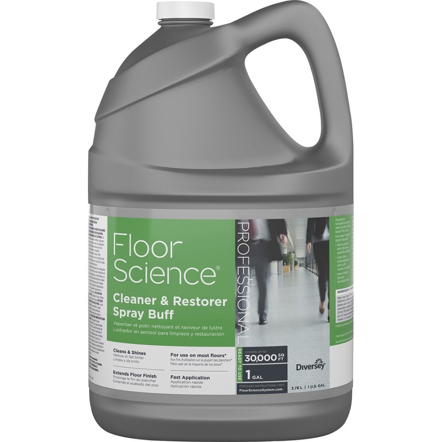 Diversey Floor Science Cleaner Spray Buff - Ready-To-Use - 128 fl oz (4 quart) - Characteristic Scent - Durable - Straw - 1 Each 