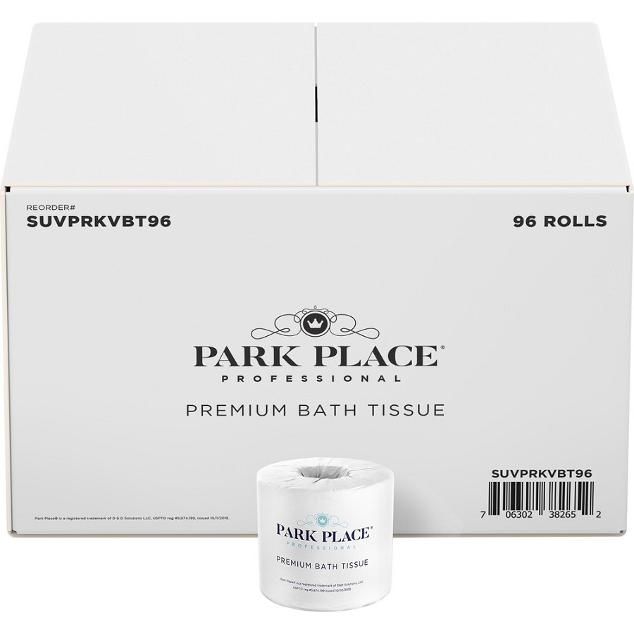 Park Place Double-ply Premium Bath Tissue Rolls - 2 Ply - 420 Sheets/Roll - Embossed Pattern - White - 1 Carton 