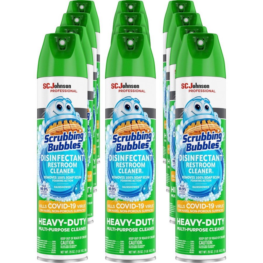 Scrubbing Bubbles Disinfectant Cleaner - Ready-To-Use - 25 fl oz (0.8 quart) - Non-porous, Heavy Duty, Fume-free - White - 12 / Carton 