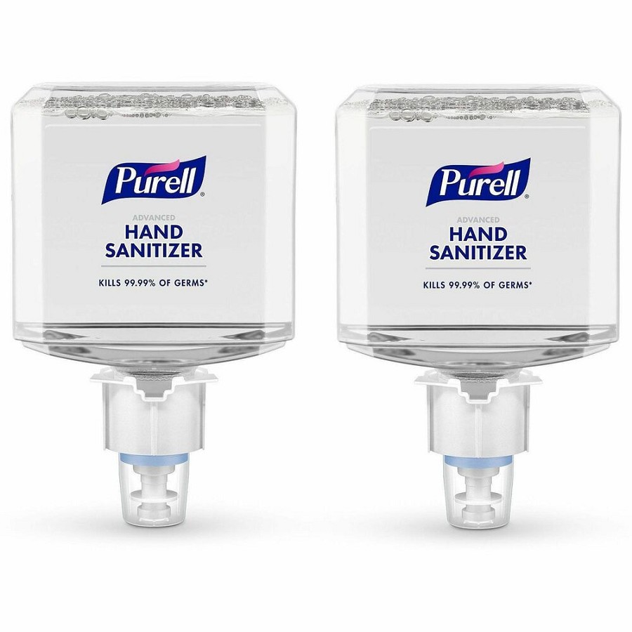 PURELL Advanced Hand Sanitizer Foam Refill - Clean Scent - 1.27 quart - Push Pump Dispenser - Kill Germs - Multipurpose - Clear - Hypoallergenic, Dye-free, Refillable - 2 / Carton 