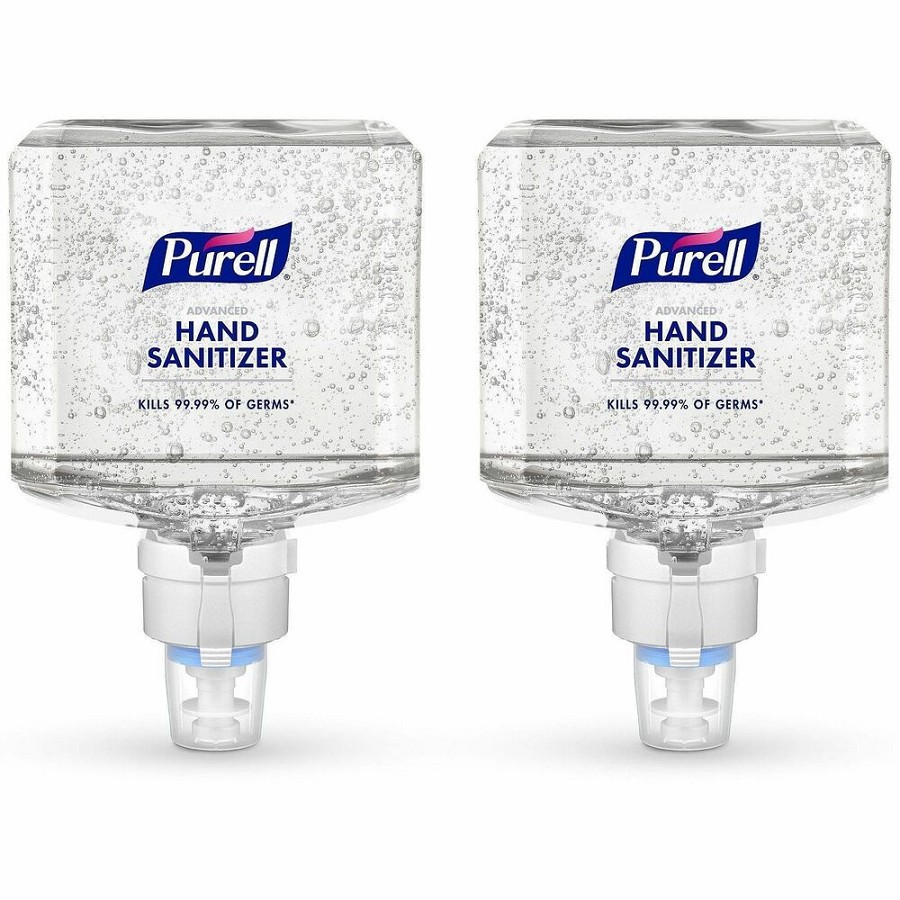 PURELL Advanced Hand Sanitizer Gel Refill - Clean Scent - 1.27 quart - Touchless Dispenser - Kill Germs - Hand, Skin - Clear - Hypoallergenic, Unscented, Refillable - 2 / Carton 