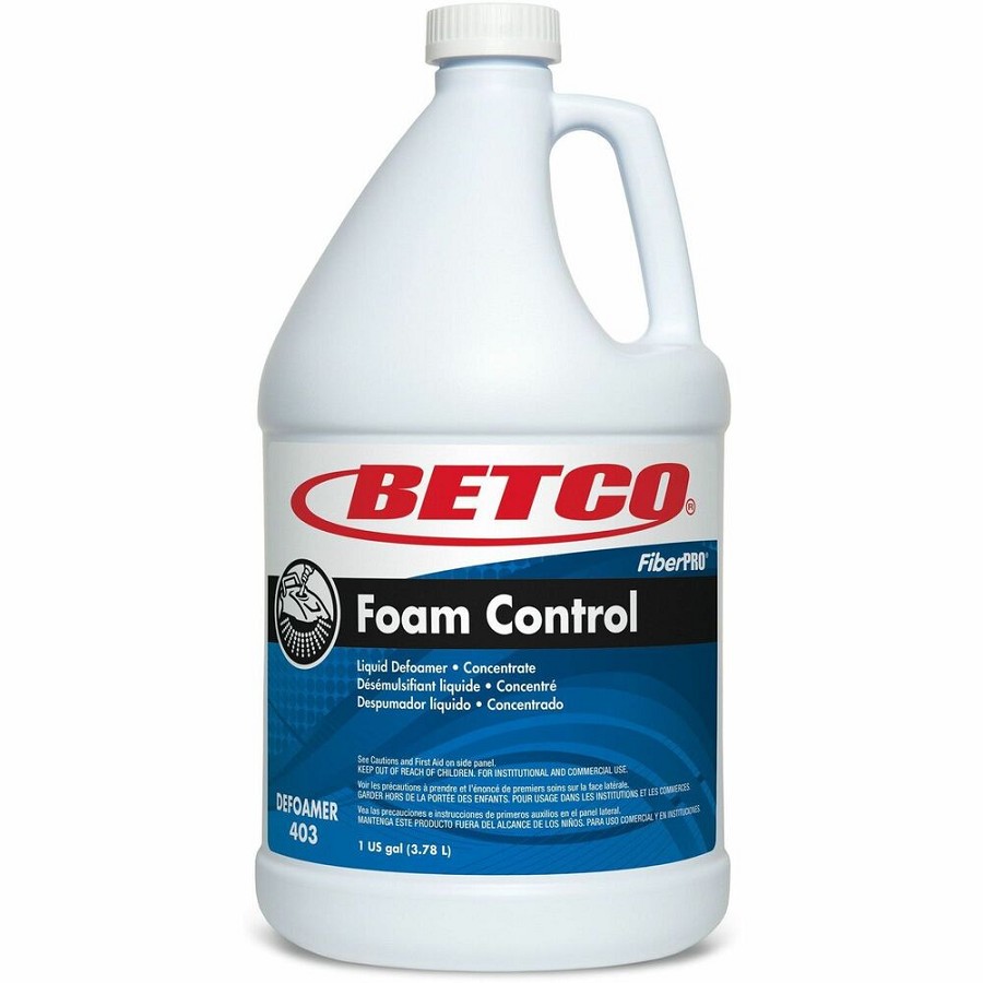 Betco FiberPRO Foam Control Liquid Defoamer - Ready-To-Use - 128 fl oz (4 quart) - 560 oz (35 lb) - Unscented - White - 4 / Carton 