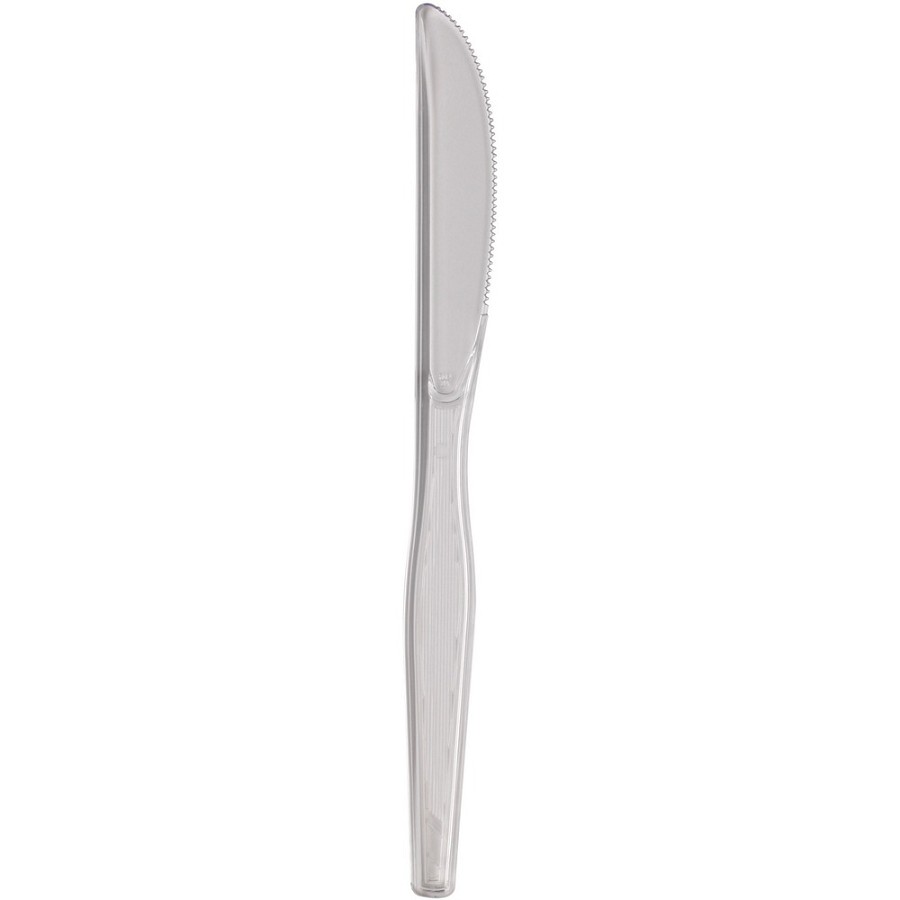 Dixie Heavyweight Plastic Cutlery - Knife - 1 x Knife - Breakroom - Disposable - Clear - 1000 / Carton 