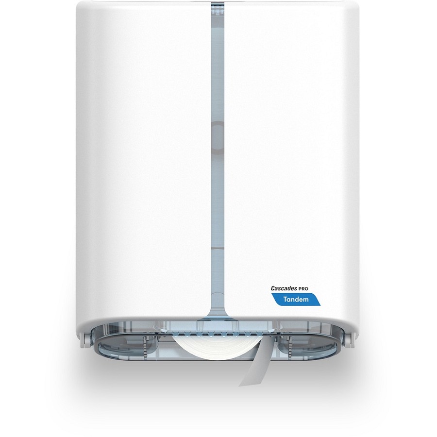 Cascades PRO Tandem Jumbo Toilet Paper Dispenser, Single Roll (C382) - Touchless, Roll Dispenser - 1 x Roll - 13.8' Height x 10.8' Width x 5.6' Depth - White - Hygienic, Jam Resistant - 1 Each 