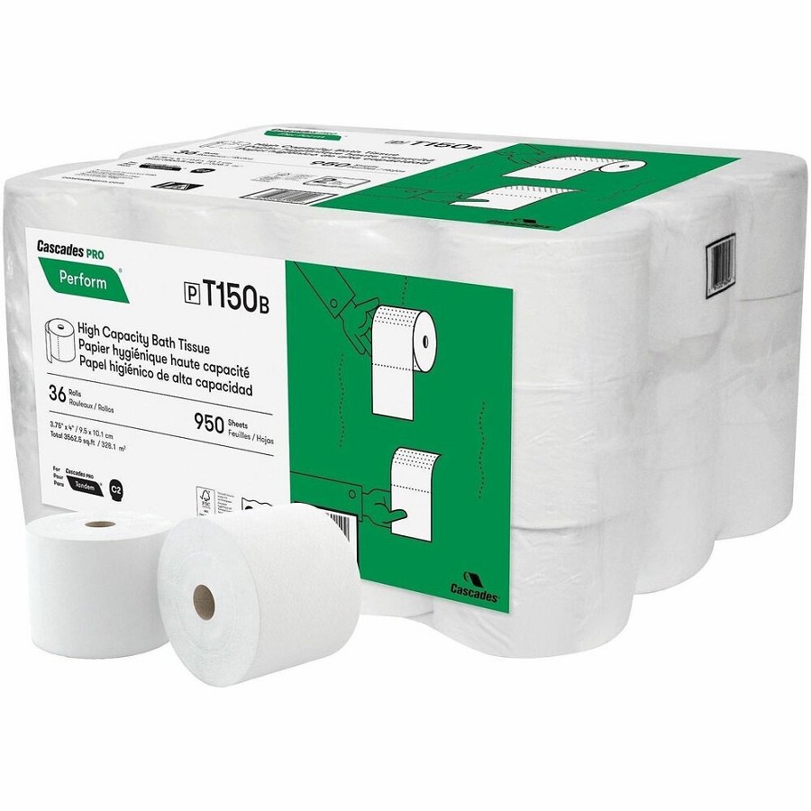 Cascades PRO Tandem Bathroom Tissue - 2 Ply - 950 Sheets/Roll - 1 1/10' Core - White - 36 Rolls Per Container - 36 / Carton 