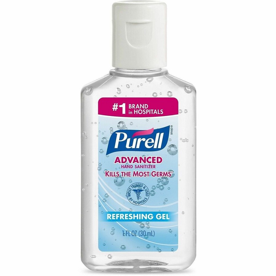 PURELL Hand Sanitizer Gel - 1 fl oz - Flip Top Bottle Dispenser - Kill Germs - Hand - Clear - 250 / Carton 