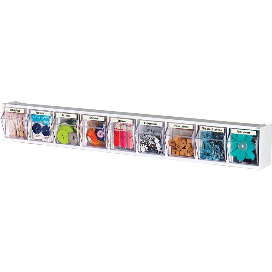 Deflecto Tilt Bin Interlocking Multi-Bin Storage Organizer - 9 Compartment(s) - 4.50' Height x 23.63' Width x 3.62' Depth - Counter - Interlockable, Removable, Stackable, Locking System - Black - 1 Each 