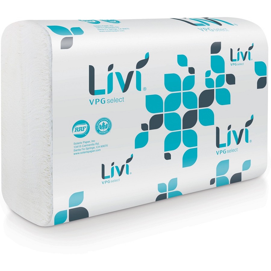 Livi 50861 - VPG Select Multifold Towel - 1 Ply - Multifold - 9.45' Width x 10.55' Length - White - Virgin Fiber - 220/Pack - 10 / Carton 