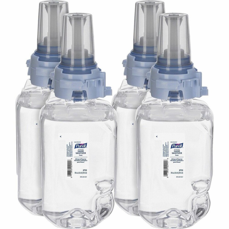 PURELL Hand Sanitizer Foam Refill - Clean Scent - 23.67 fl oz - Pump Bottle Dispenser - Kill Germs - Hand - Moisturizing - Clear - 4 / Carton 