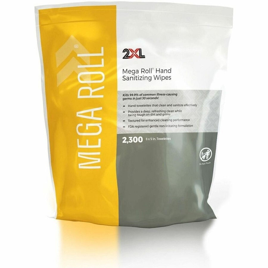 2XL Mega Roll Sanitizing Wipes - White - 1 Roll 