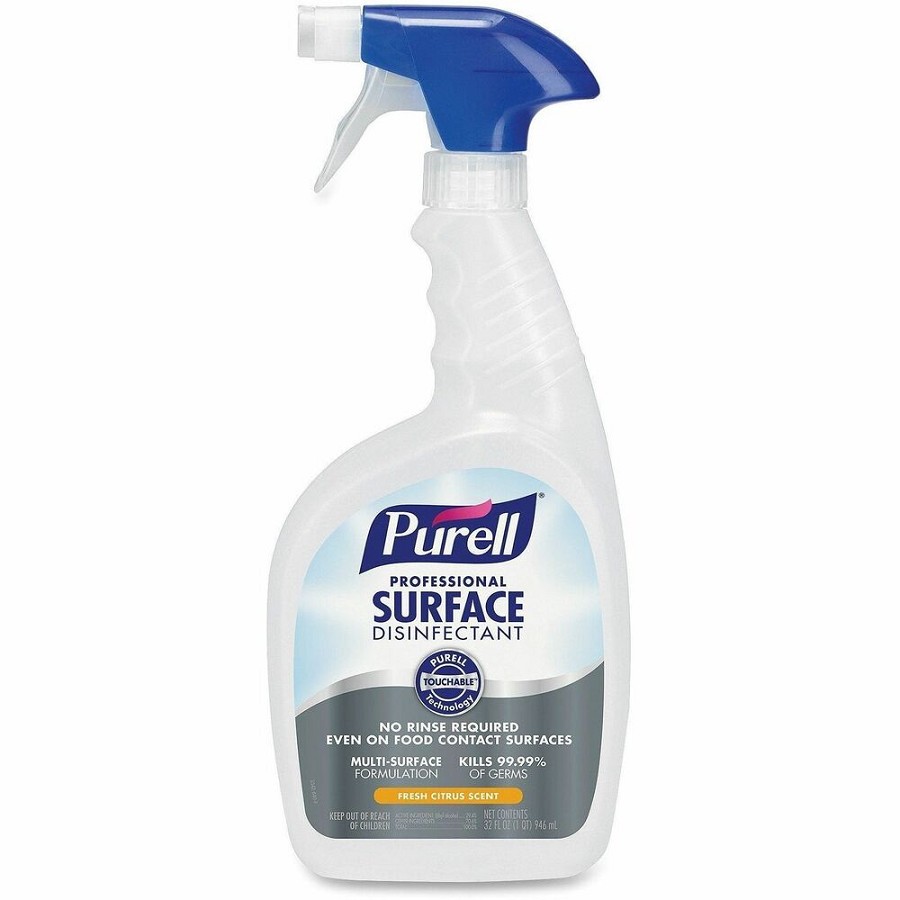 PURELL Professional Surface Disinfectant - Ready-To-Use - 32 fl oz (1 quart) - Fresh Citrus Scent - Disinfectant, Rinse-free - Clear - 6 / Carton 