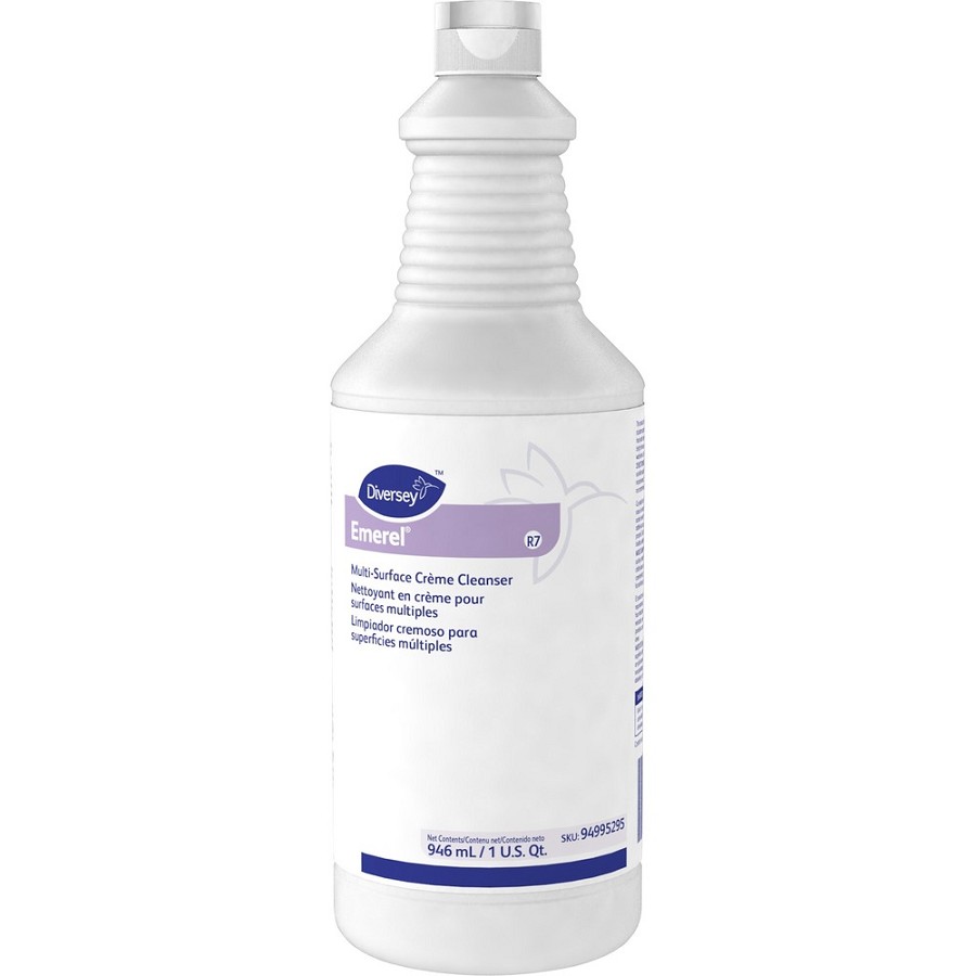 Diversey Emerel Multi-Surface Creme Cleanser - Ready-To-Use - 32 fl oz (1 quart) - Fresh Scent - Rinse-free - Off White - 12 / Carton 