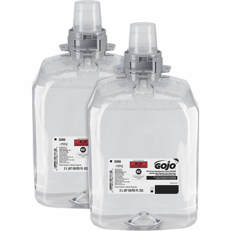 Gojo FMX-20 Refill E2 Foam Handwash with PCMX - Light Floral Scent - 2.11 quart - Push-Style Dispenser - Oil Remover, Soil Remover, Grease Remover - Hand, Food Processing Industry - Clear - Dye-free, Fragrance-free - 1 Carton 