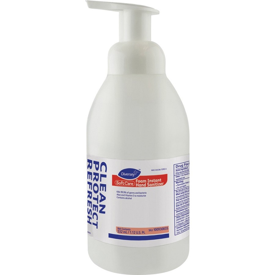 Diversey Soft Care Hand Sanitizer Foam - Alcohol Scent - 17.99 fl oz - Kill Germs, Bacteria Remover - Hand, Office, Healthcare - Moisturizing - Clear - Dye-free, Fragrance-free, Quick Drying, No Rinse - 1 Each 