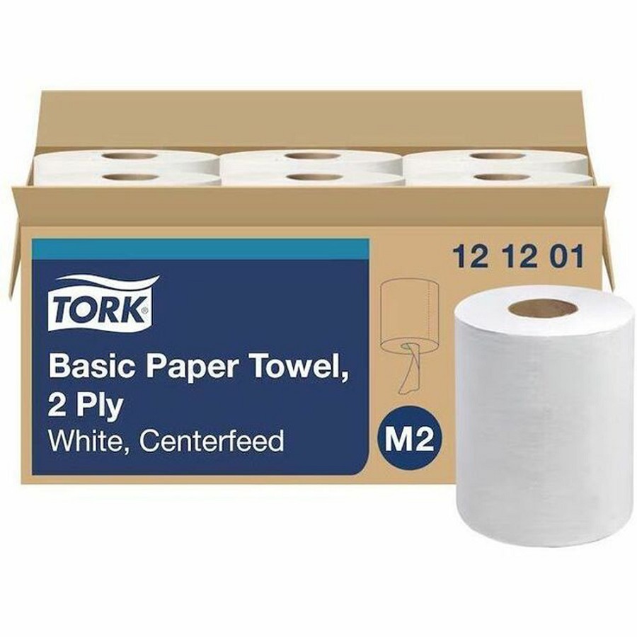 TORK Advanced Soft Centerfeed Hand Towel, 2-Ply, White - 2 Ply - 11.80' Width - 600 Sheets/Roll - 7.80' Roll Diameter - 2 29/32' Core - White - Paper - 6 / Carton 