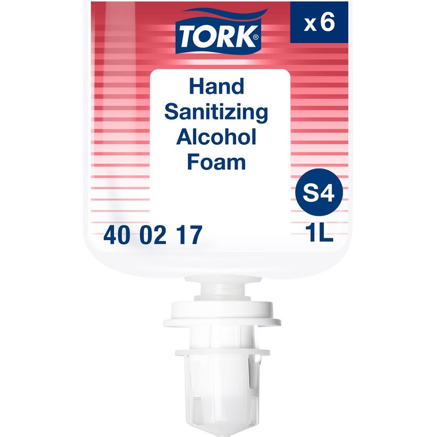TORK Hand Sanitizer Foam Refill - Fragrance-free Scent - 1.06 quart - Hand, Healthcare, Food Handling - Moisturizing - Clear - Non-sticky, Hygienic, Unscented - 6 / Carton 