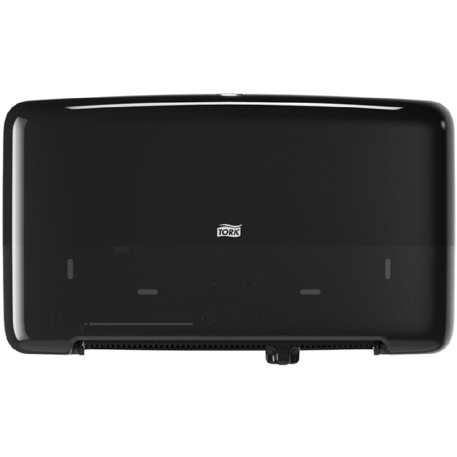 TORK Tork Twin Mini Jumbo Toilet Paper Roll Dispenser Black T2 - Roll Dispenser - 2 x Roll - 10.1' Height x 17' Width x 5.7' Depth - Plastic - Black - See Through Window - 1 Carton 