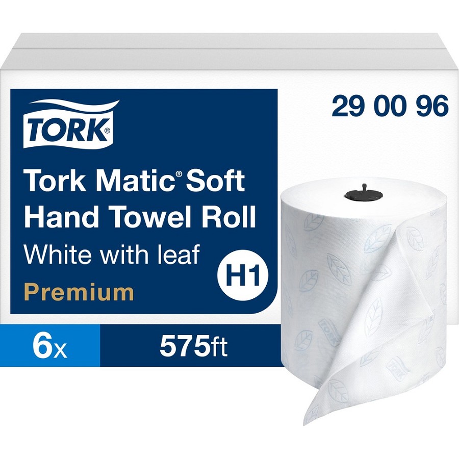 TORK Matic Premium Extra-Soft Hand Towel Roll - 2 Ply - 7.25' Roll Diameter - 1 33/64' Core - White - 6 / Carton 