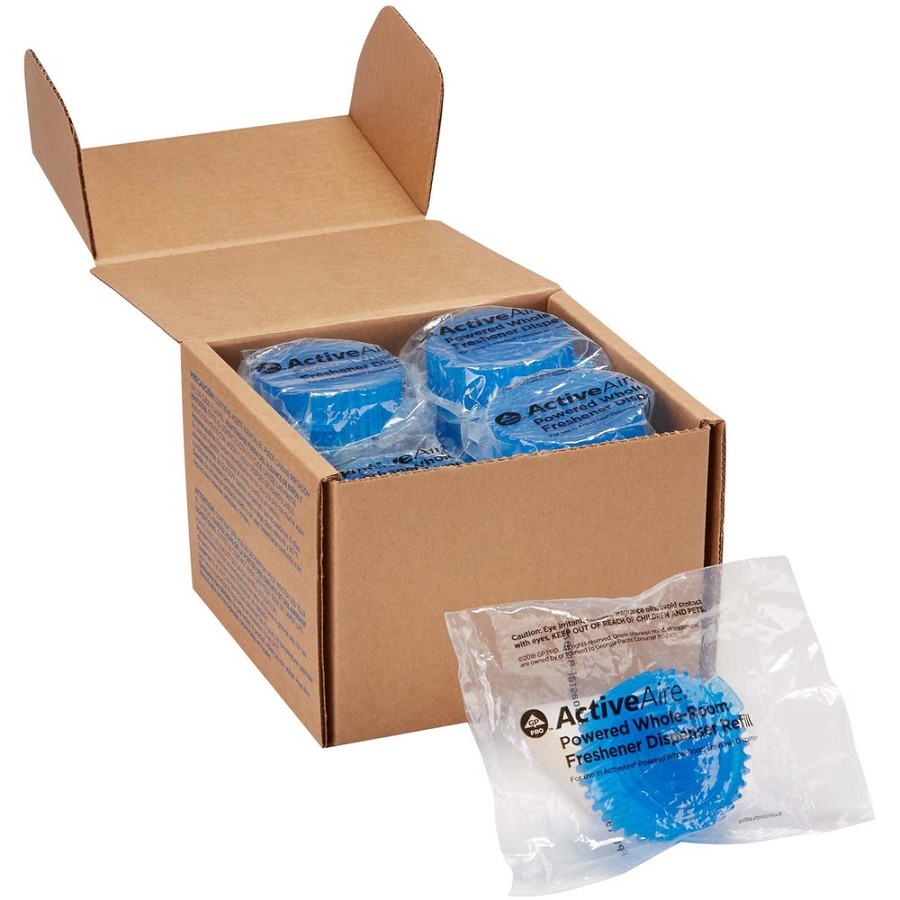 ActiveAire Powered Whole-Room Freshener Dispenser Refills - Coastal Breeze - 30 Day - Odor Neutralizer - 12 / Carton 