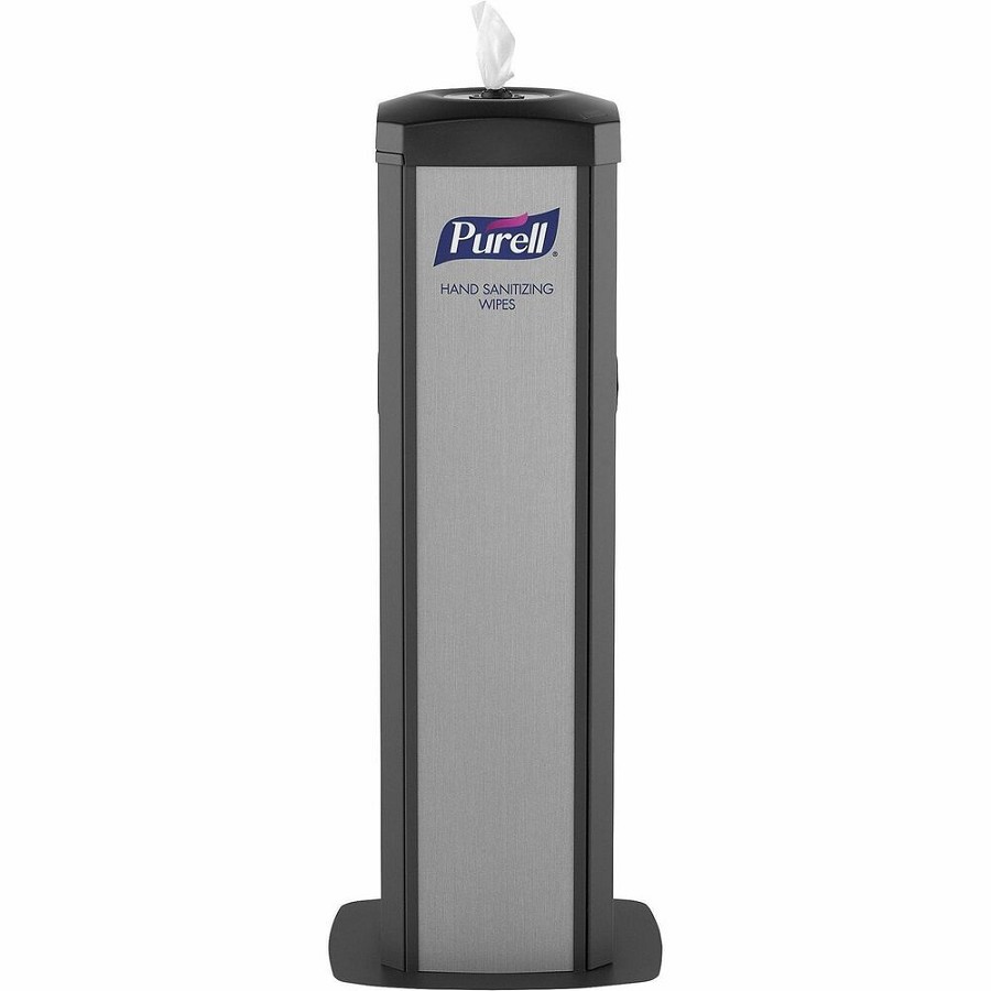 PURELL DS360 Hand Sanitizing Wipes Station - Steel - Black - Durable - 1 Carton 