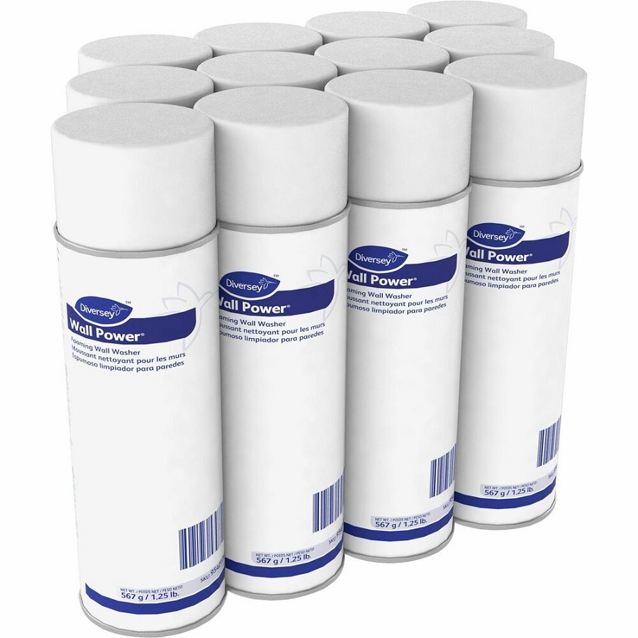 Diversey Wall Power Foaming Wall Washer - Ready-To-Use - 20 oz (1.25 lb) - Floral, Cherry Scent - Scrub-free, Color-free - Yellow - 12 / Carton 
