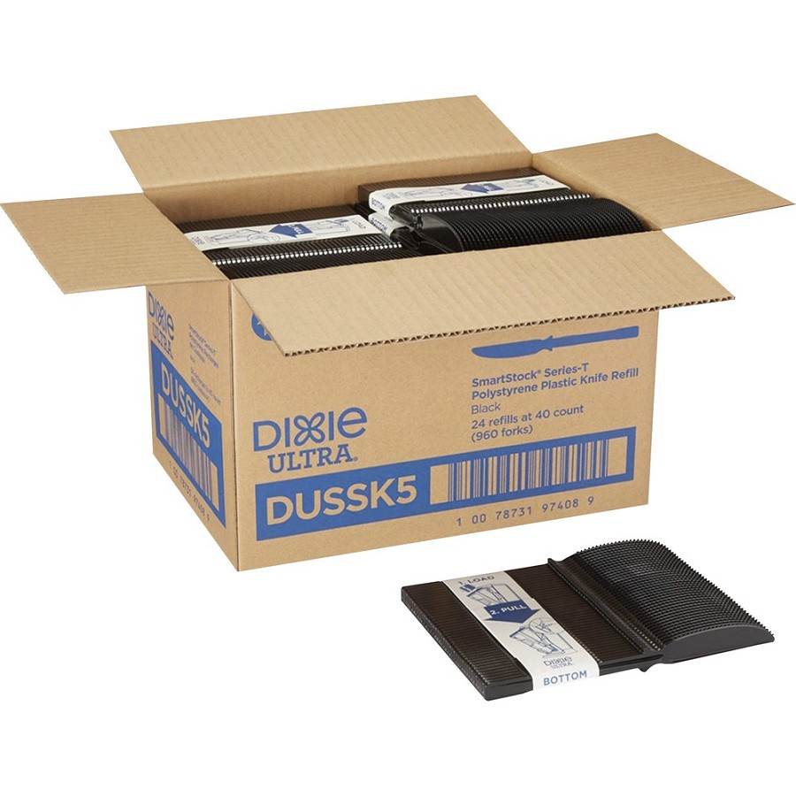 GP Pro Dixie Ultra SmartStock Series-T Knife Refill - Knife - Breakroom - Black - 960 / Carton 