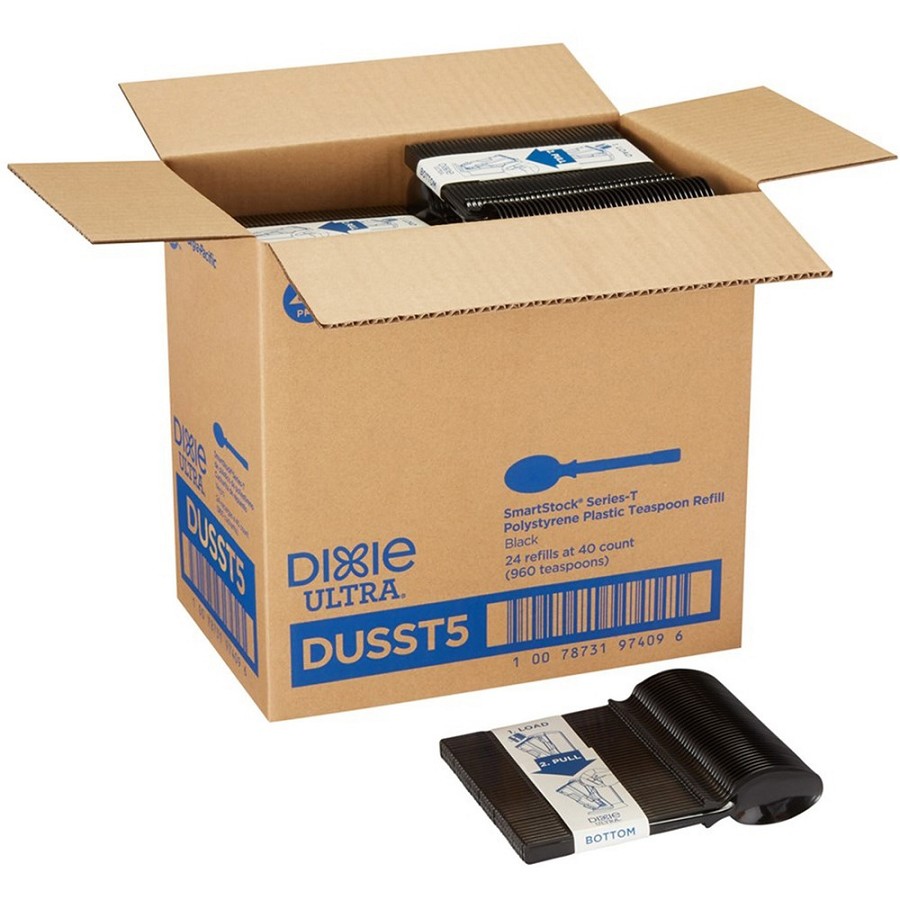 GP Pro Dixie Ultra Smartstock Series-T Teaspoon Refill - Teaspoon - 40 x Teaspoon - Disposable - Black - 960 / Carton 