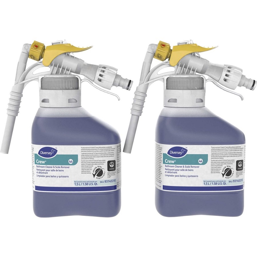 Diversey Crew Bathroom Cleaner/Scale Remover - Ready-To-Use - 50.7 fl oz (1.6 quart) - Surfactant Scent - Non-corrosive - Purple Spray - 2 / Carton 