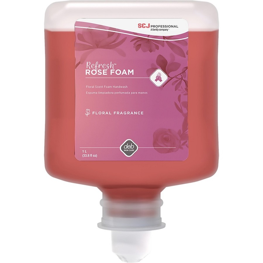 SC Johnson Manual Refill Refresh Rose Handwash - Rose Scent - 1.06 quart - Cartridge Dispenser - Dirt Remover - Skin, Washroom, Hand - Moisturizing - Pink - Anti-irritant - 6 / Carton 