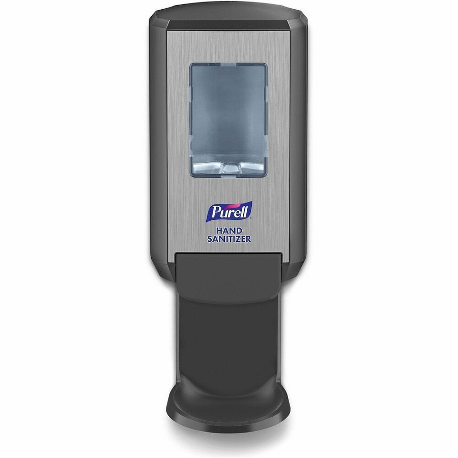 PURELL CS4 Hand Sanitizer Dispenser - Manual - 1.27 quart Capacity - Site Window, Refillable, Sanitary-sealed, Recyclable, Locking Mechanism, Durable, Wall Mountable - Graphite - 1 Each 