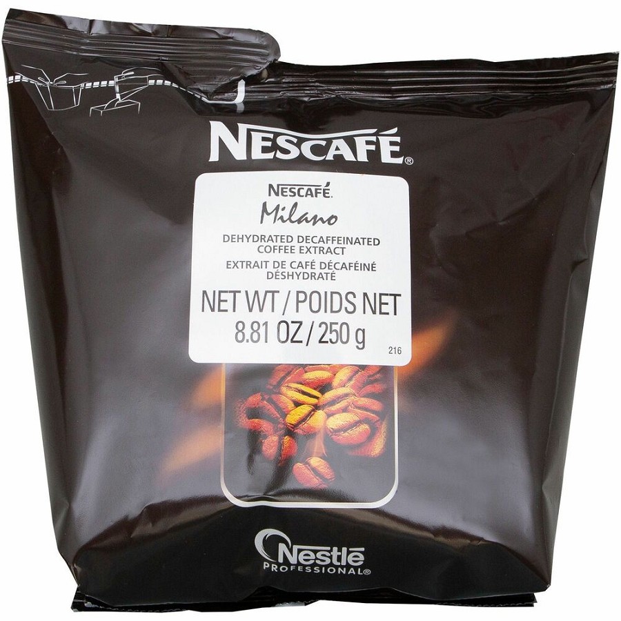 Nescafe Ristretto Decaf Coffee - Dark - 8.8 oz Per Pouch - Ristretto - Decaffeinated - 4 / Carton 