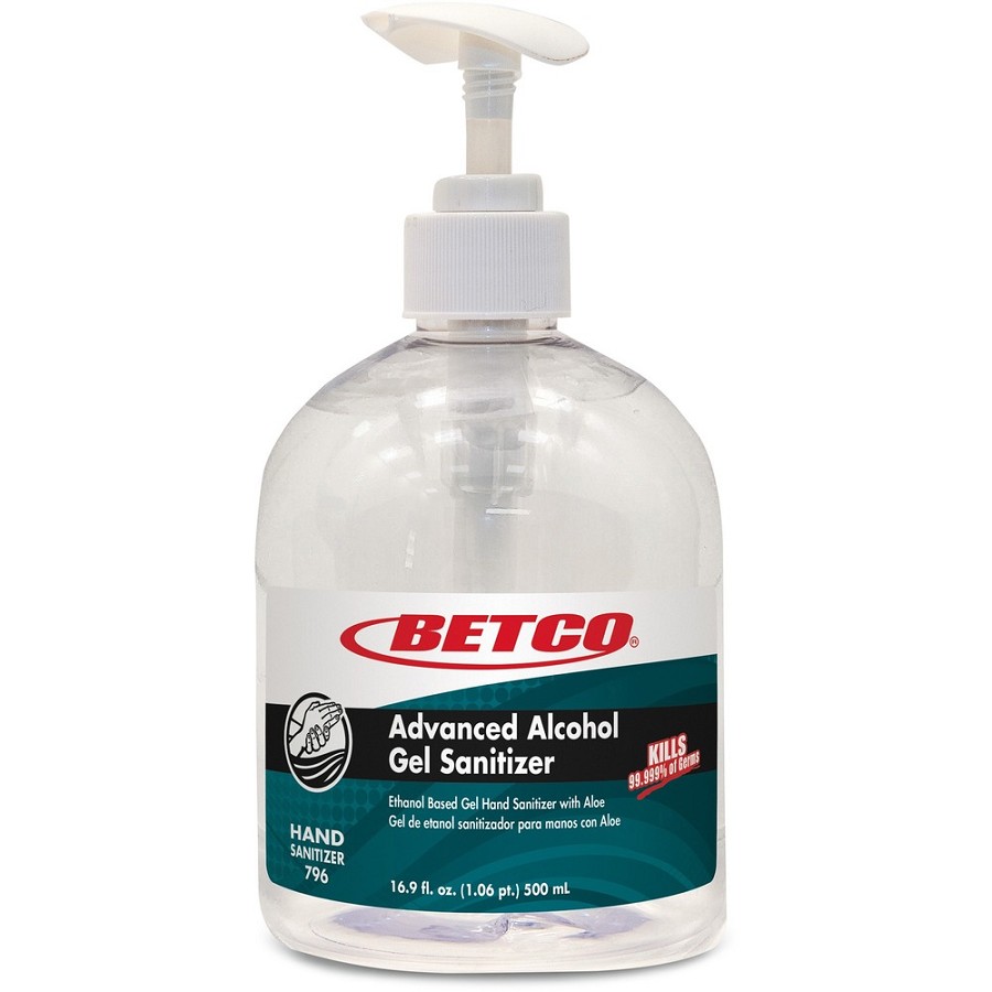 Betco Hand Sanitizer Gel - Fresh & Light Scent - 16.91 fl oz - Pump Bottle Dispenser - Kill Germs - Skin, Hand - Moisturizing - Clear - Non-sticky, Residue-free, Quick Drying, pH Neutral - 1 Each 