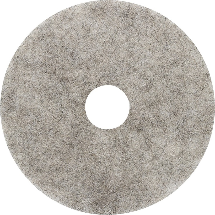 Genuine Joe Floor Pad - Round - 17' Diameter - Cleaning, Floor - Durable, Long Lasting - Natural - 5 / Carton 