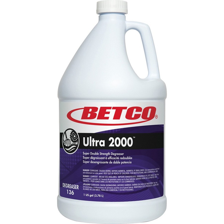 Betco Ultra 2000 Super Degreaser - Concentrate - 128 fl oz (4 quart) - Cherry Almond Scent - Non-flammable, Petroleum Free - Green - 4 / Carton 
