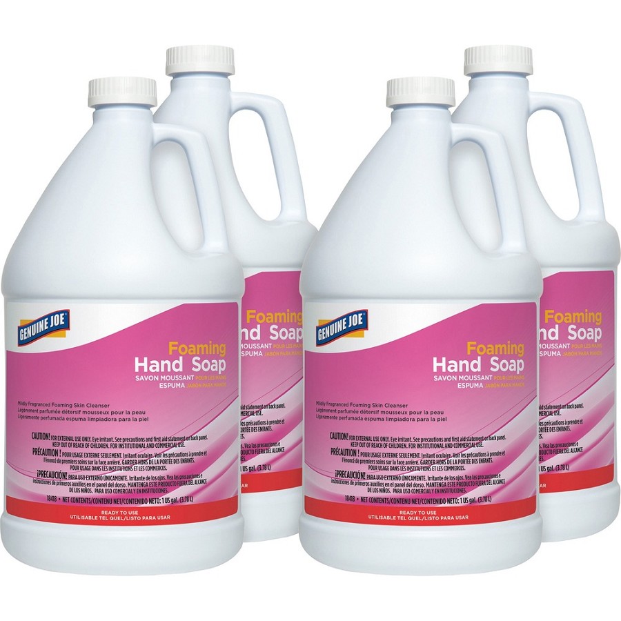 Genuine Joe Ultra Mild Foaming Skin Cleanser - Fresh Scent - 1 gal - Hand, Skin - Moisturizing - Pink - Anti-irritant, Non-drying - 4 / Carton 
