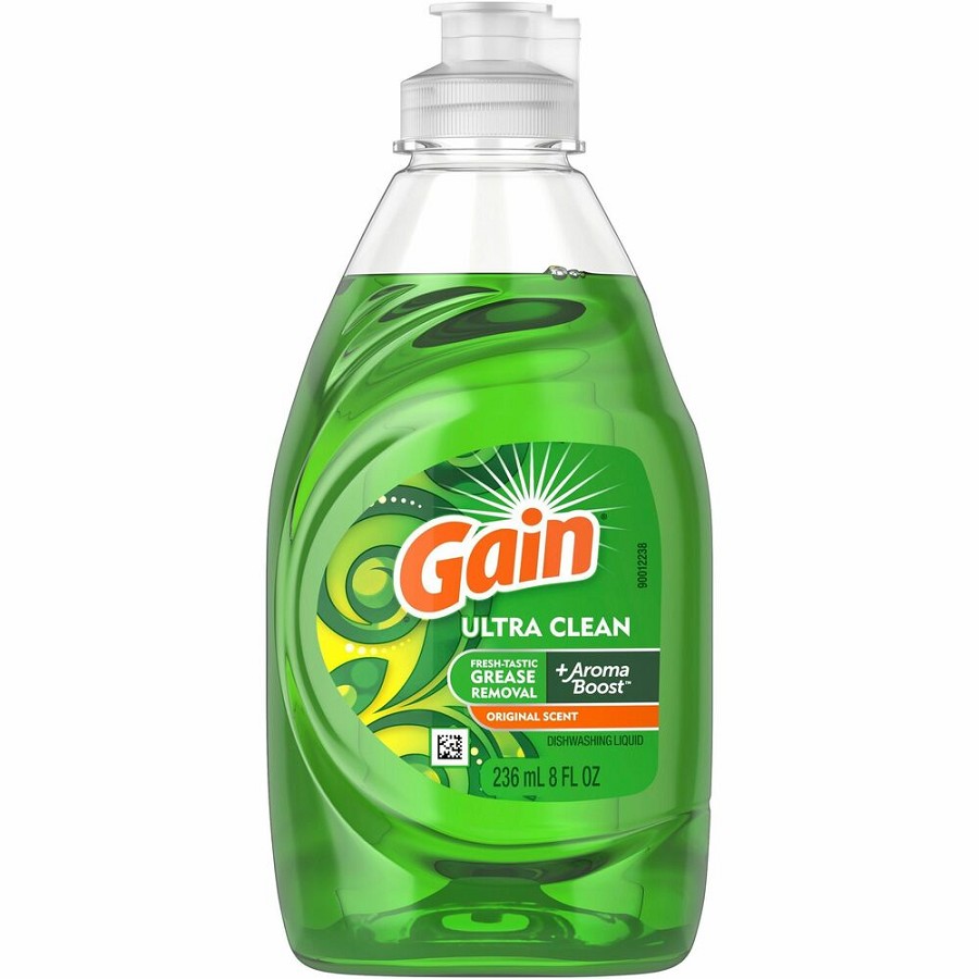 Gain Ultra Original Scent Dishwashing Liquid - 8 fl oz (0.3 quart) - Clean Scent - Green - 12 / Carton 