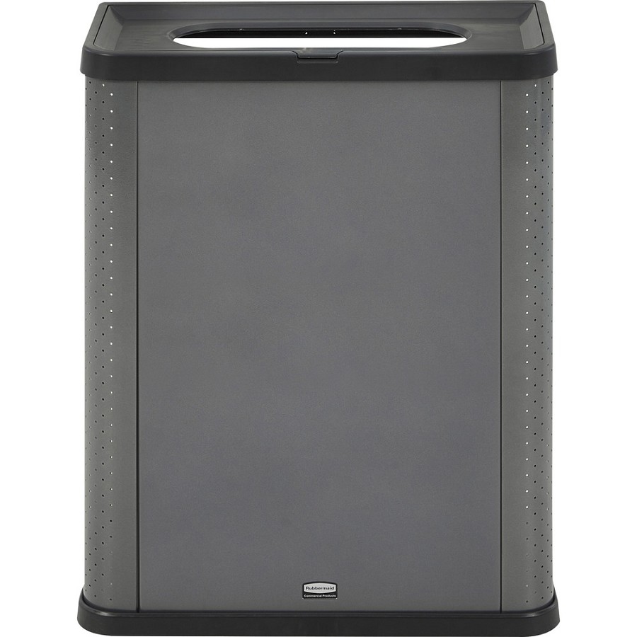 Rubbermaid Commercial Elevate Decorative Waste Can - 23 gal Capacity - Durable, Powder Coated, Smooth - 31.5' Height x 12.8' Width - Metal - Pearl Dark Gray - 1 Each 