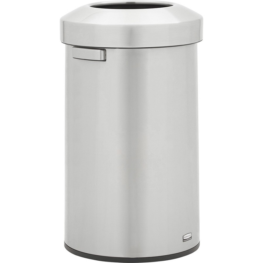 Rubbermaid Commercial Refine Waste Container - 23 gal Capacity - Round - Ergonomic Handle, Non-skid, Fingerprint Resistant, Durable - 29.6' Height x 17.7' Width - Metal - Stainless Steel - 1 Each 