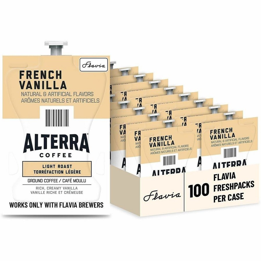 Flavia Freshpack Alterra French Vanilla Flavored Coffee - Compatible with Flavia Aroma, Flavia Barista, FLAVIA Creation 600, Flavia Creation 500, Flavia Creation 200, Flavia Creation 150, Flavia Creation 300 - Hot Coffee - Light - Freshpack - French Vanil 