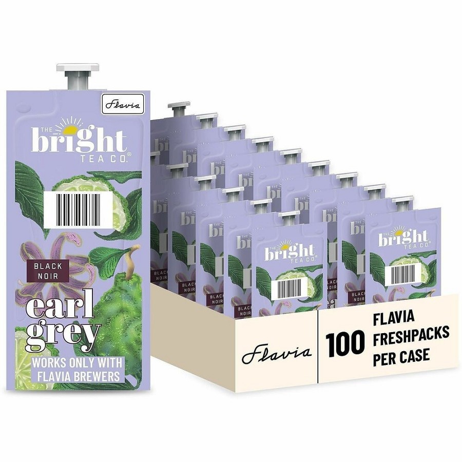 Flavia Bright Tea Co Earl Grey Black Tea Black Tea Freshpack - Compatible with Flavia Aroma, Flavia Creation 300, FLAVIA Creation 600, Flavia Creation 150, Flavia Creation 200, Flavia Creation 500 - Caffeinated - Kosher - 100 / Carton 