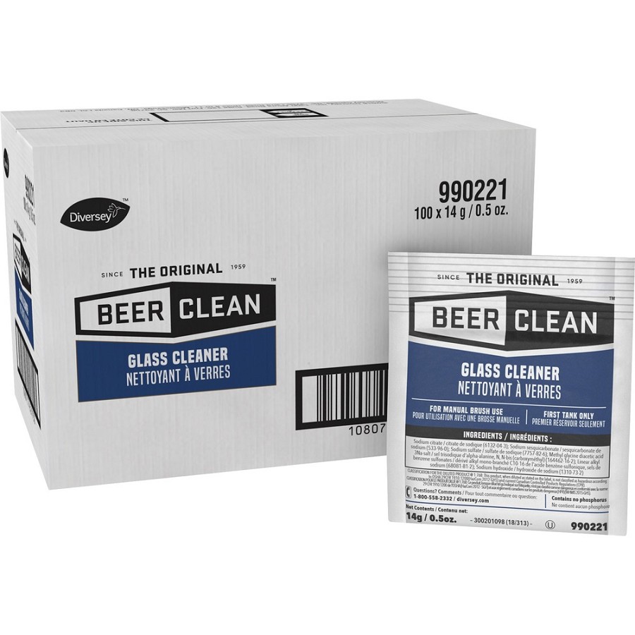 Beer Clean Glass Cleaner - For Glassware - Concentrate - Powder - Odorless, Residue-free, Unscented - White - 100 / Carton 